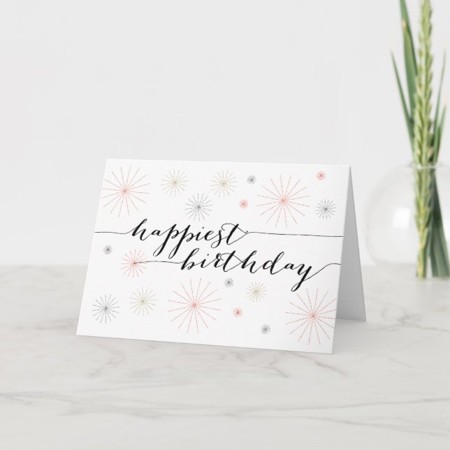 Carte de voeux d'anniversaire la plus heureuse (Devant)