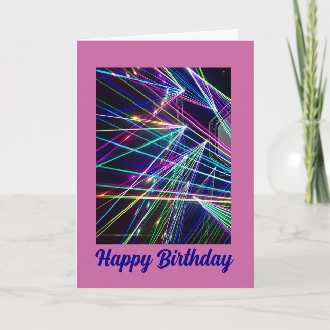 Carte de voeux d'anniversaire Laser Lights (Devant)