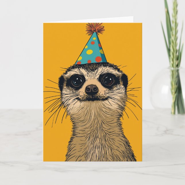 Carte de voeux d'anniversaire Meerkat (Devant)