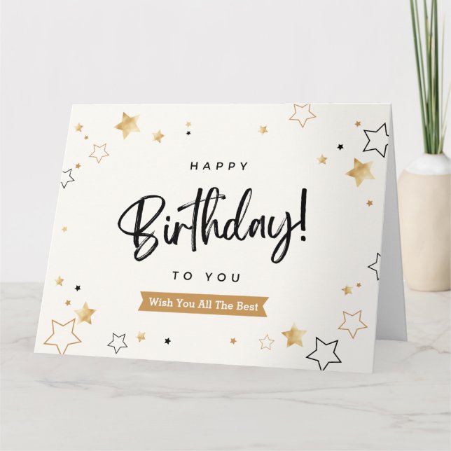 Carte de voeux d'anniversaire moderne Black and Go (Devant)
