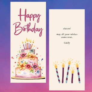Carte de voeux d'anniversaire moderne Watercolor