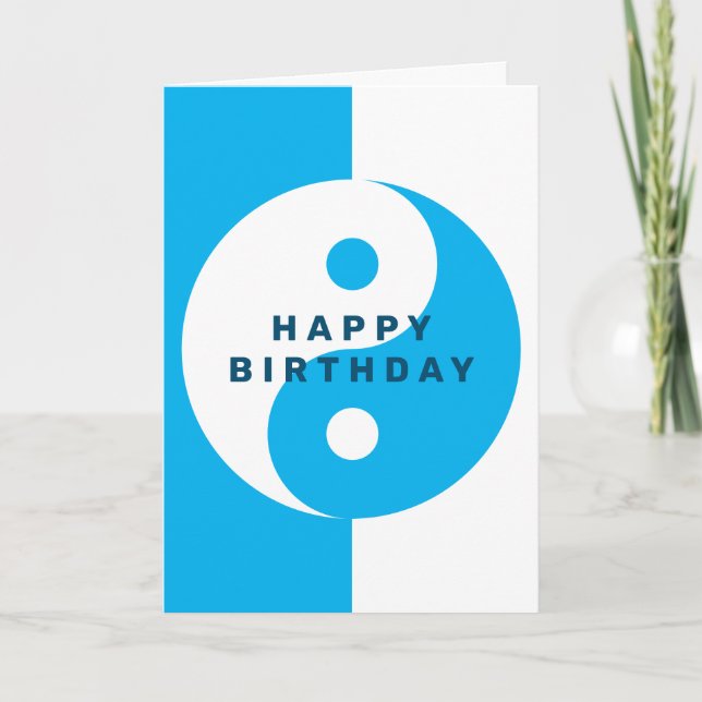 Carte de voeux d'anniversaire moderne YinYang (Devant)