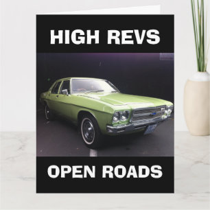 CARTE DE VOEUX D'ANNIVERSAIRE MUSCLE CAR