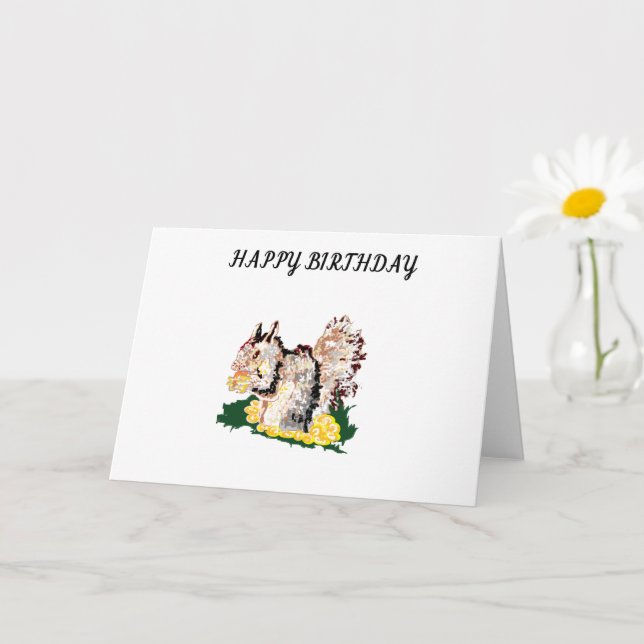 Carte de voeux d'anniversaire : Nuts d'écureuil (Petite plante)