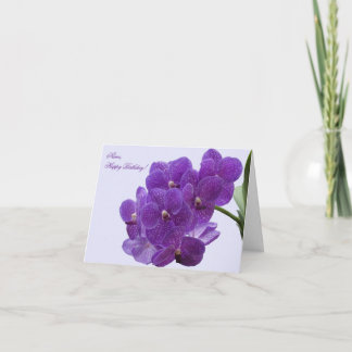 Carte de vœux d'anniversaire Orchidées Violettes