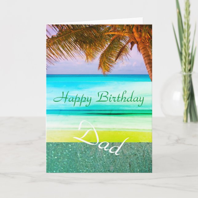 Carte de voeux d'anniversaire Papa Tropical Aqua I (Devant)