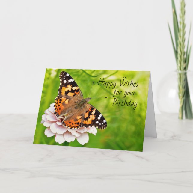 Carte de voeux d'anniversaire papillon (Devant)
