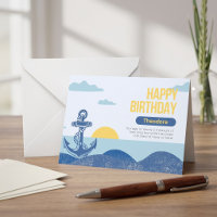 Carte de vœux d'anniversaire personnalisée à l'hor