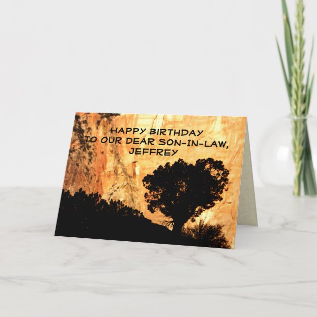 Carte de voeux d'anniversaire personnalisée, gendr (Devant)