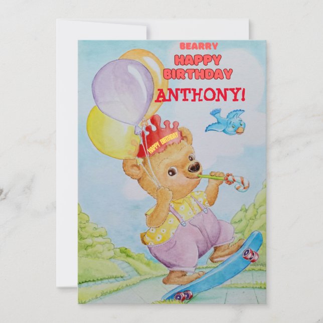 Carte de vœux d'anniversaire personnalisée pour pe (Devant)