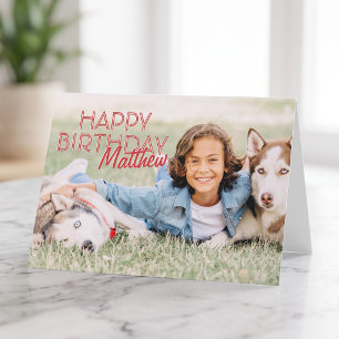 Carte de vœux d'anniversaire personnalisée simple