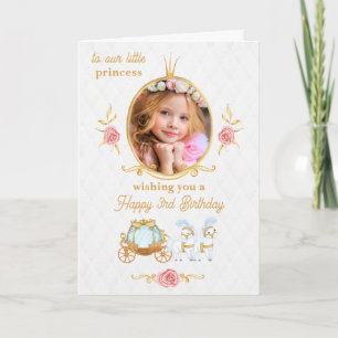 Carte de vœux d'anniversaire photo Princesse Rose