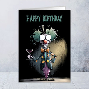 Carte de vœux d'anniversaire pour clown de cirque
