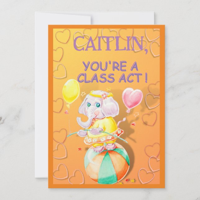 Carte de voeux d'anniversaire pour filles personna (Devant)