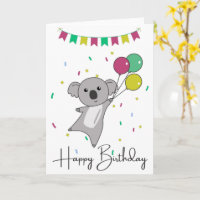 Carte de vœux d'anniversaire pour koalas Koala Wis