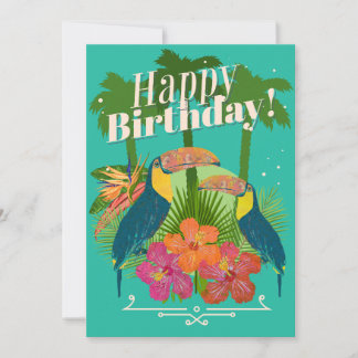 Carte de voeux d'anniversaire pour les Toucans tro