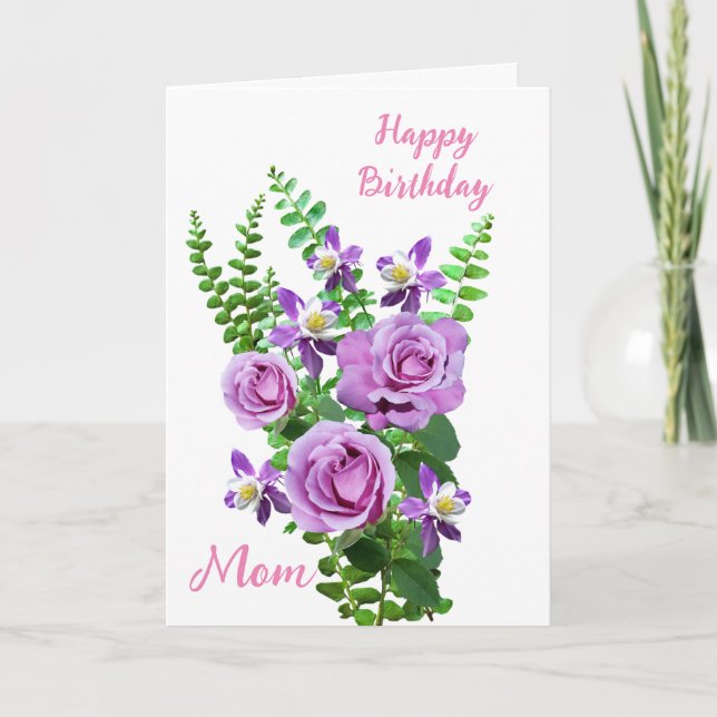 Carte de vœux d'anniversaire pour maman (Devant)