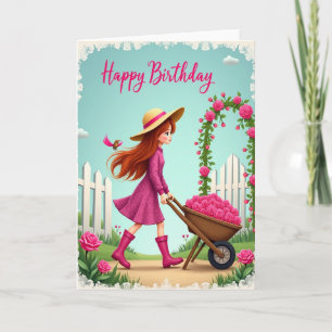 Carte de vœux d'anniversaire pour rousse