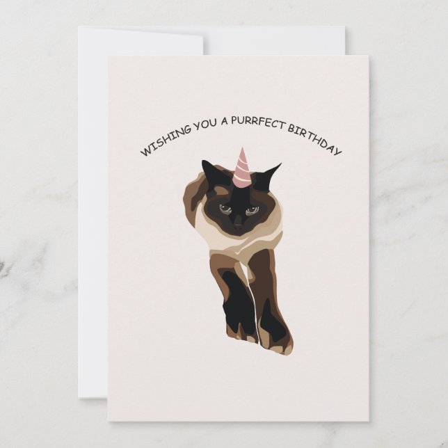 Carte de voeux d'anniversaire Purrfect (Devant)