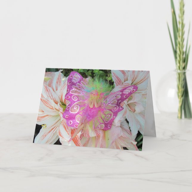 Carte de voeux d'anniversaire rose (Devant)