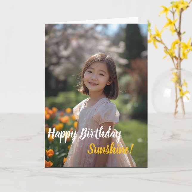 Carte de voeux d'anniversaire simple et moderne (Fleur jaune)