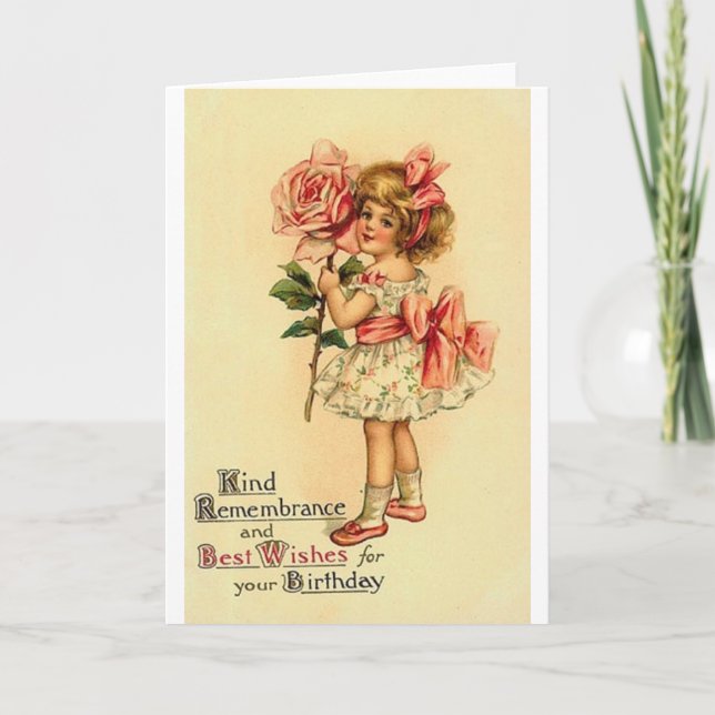 Carte de voeux d'anniversaire victorienne (Devant)