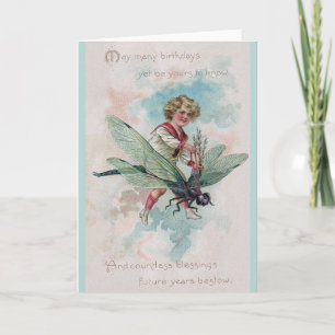 Carte de voeux d'anniversaire victorienne