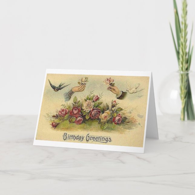 Carte de voeux d'anniversaire victorienne (Devant)