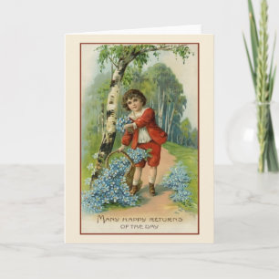 Carte de voeux d'anniversaire victorienne