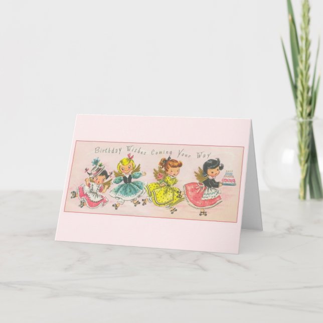 Carte de voeux d'anniversaire vintage (Devant)