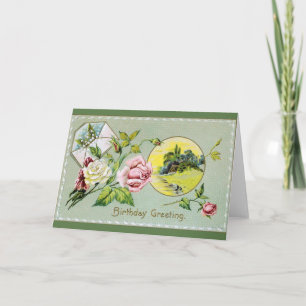 Carte de voeux d'anniversaire vintage