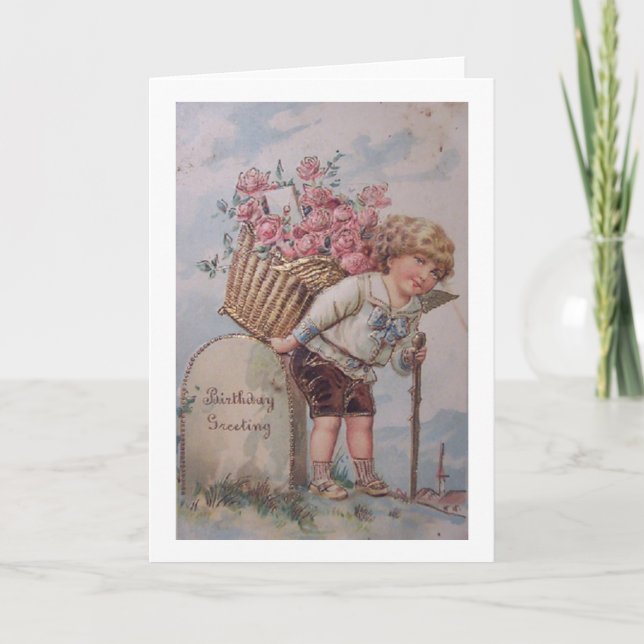 Carte de voeux d'anniversaire vintage (Devant)