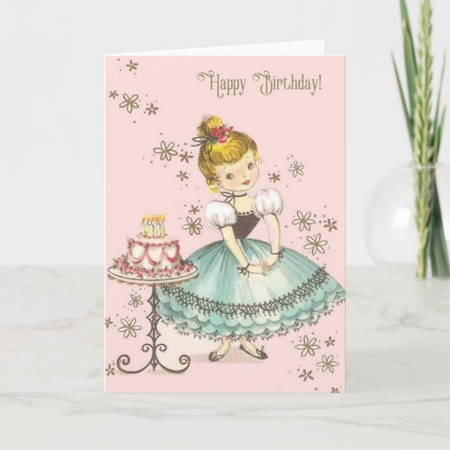 Carte de voeux d'anniversaire vintage (Devant)
