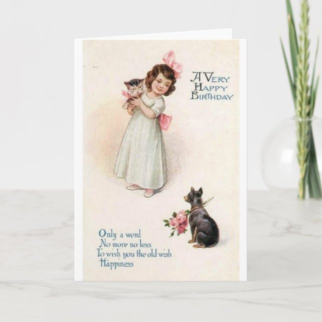 Carte de voeux d'anniversaire Vintage (Devant)