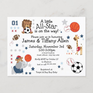 Carte de voeux d'annonce de bébé All-Star