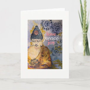 Carte de voeux d'aquarelle de Bouddha de joie de