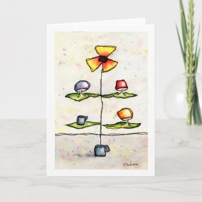 Carte de voeux d'aquarelle Dream Tree (Devant)