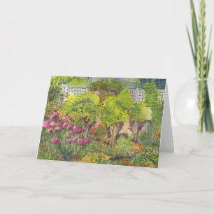 Carte de voeux d'aquarelle du jardin de Jane