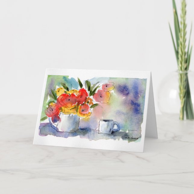 Carte de voeux d'aquarelle Still Life (Devant)