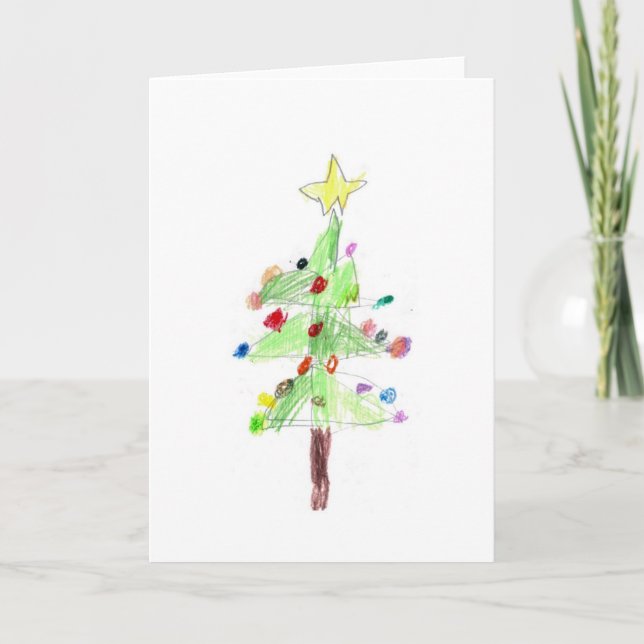 Carte de voeux d'arbre de Noël (Devant)