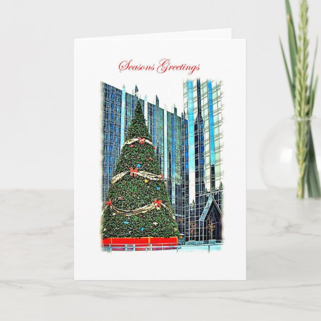 Carte de voeux d'arbre de Noël de Pittsburgh (Devant)