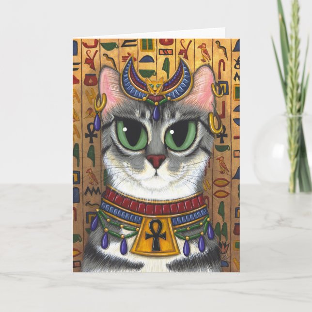 Carte de voeux d'art de chat de Bastet (Devant)