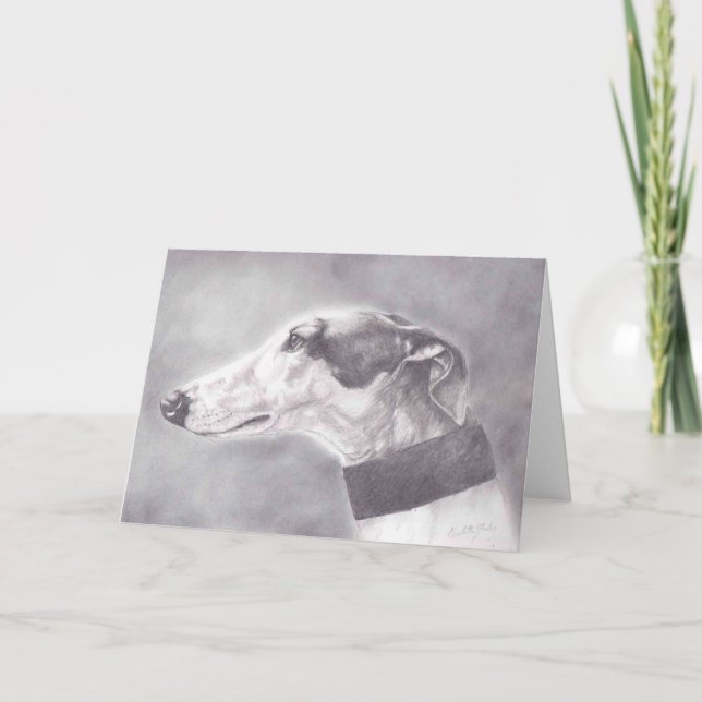 Carte de voeux d'art de chien de portrait de (Devant)