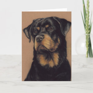 Carte de voeux d'art de chien de rottweiler