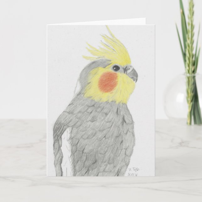 Carte de voeux d'art de Cockatiel (Devant)