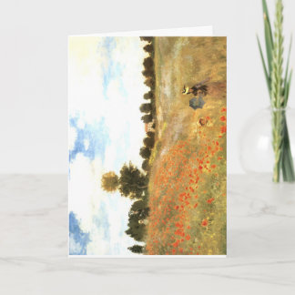 Carte de vœux d'art fin, "Champ de Coquelicots", M