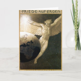 Carte de vœux d'art fin Paix sur Terre