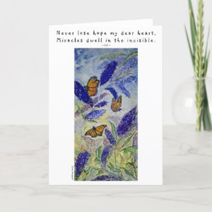 Carte de voeux d'art papillon Hope Rumi