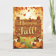 Carte de voeux d'automne confortable