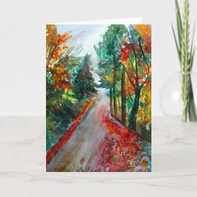 Carte de voeux d'automne Watercolor Art (Devant)